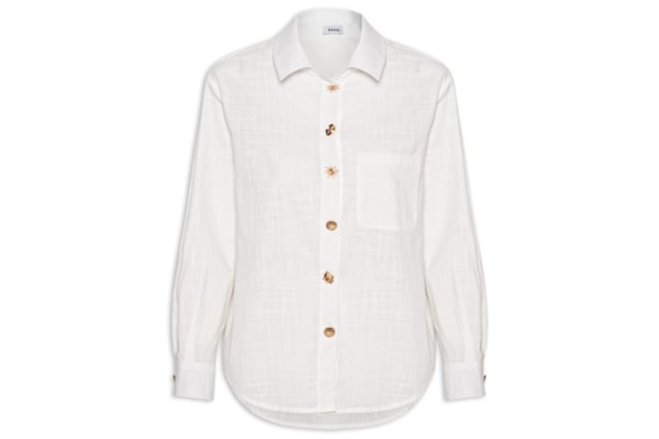 Camisa Feminina Detalhe Botões - Branco
