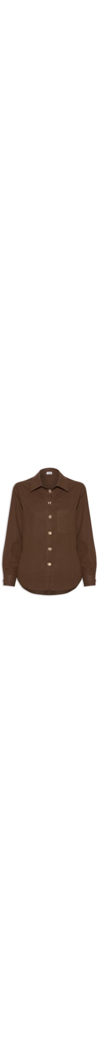 Camisa Feminina Detalhe Botões - Marrom