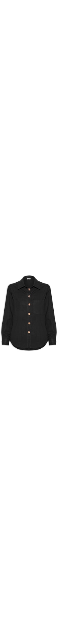 Camisa Feminina Detalhe Botões - Preto
