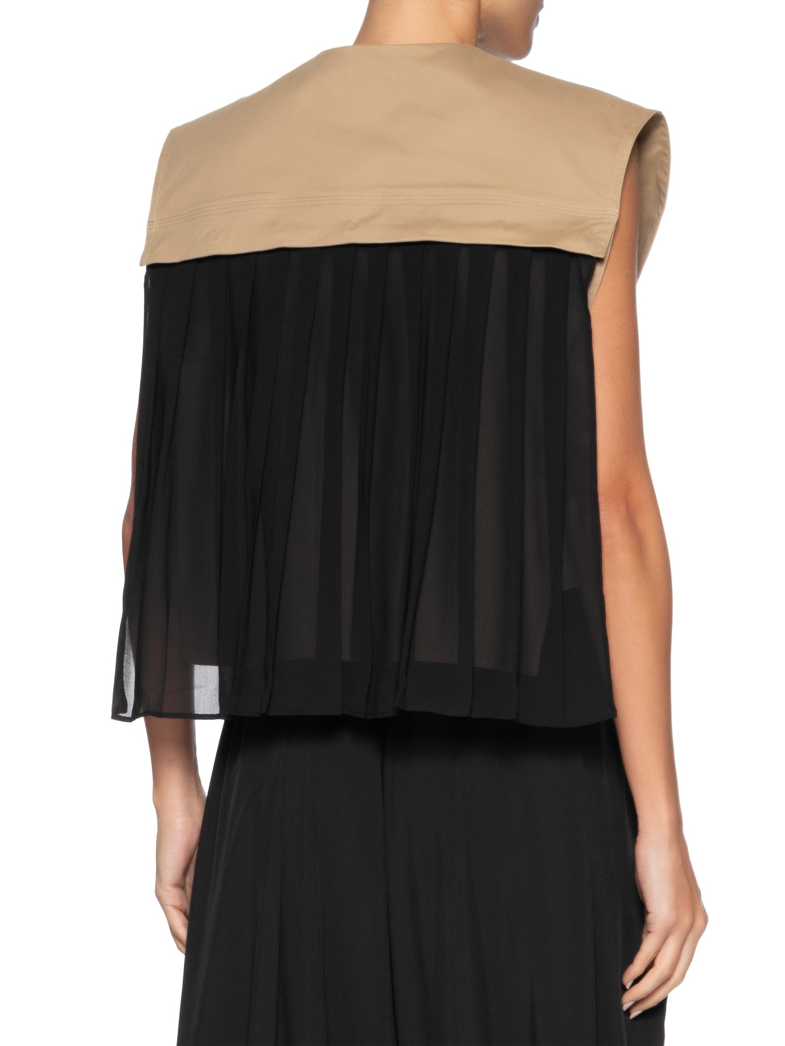 Camisa Feminina Duo Plissado Cotton Bege Osklen