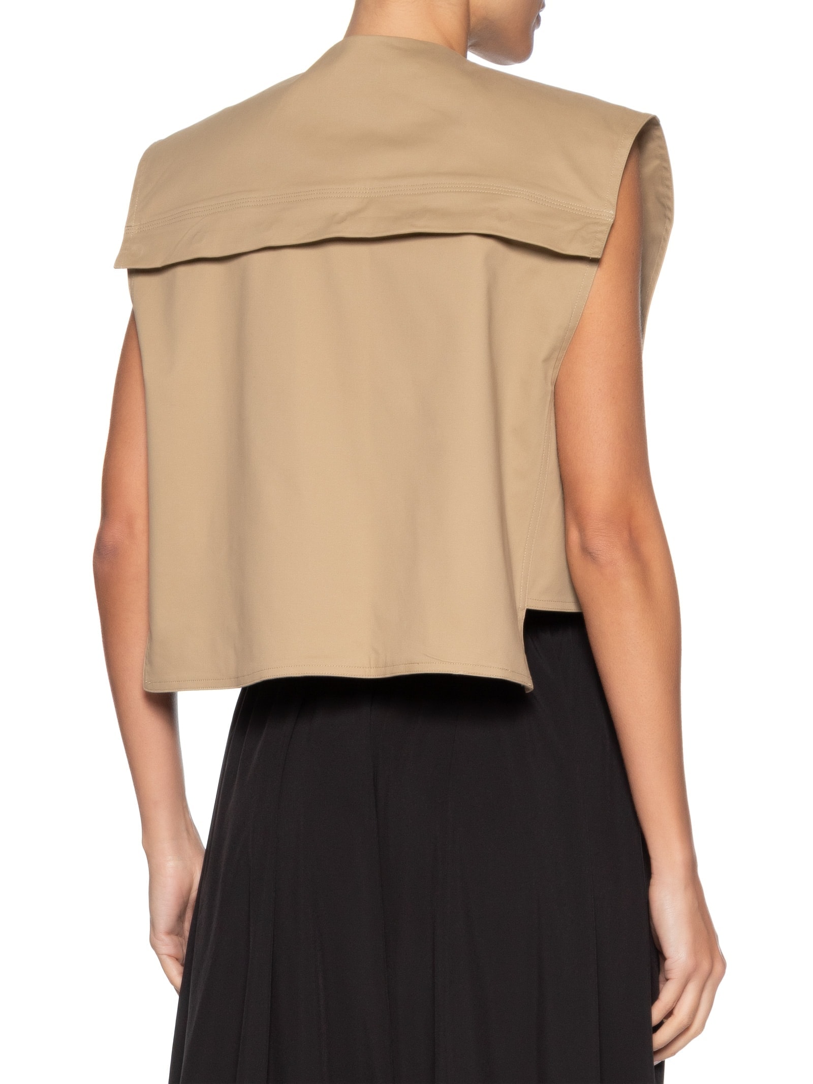 Camisa Feminina Duo Plissado Cotton Bege Osklen