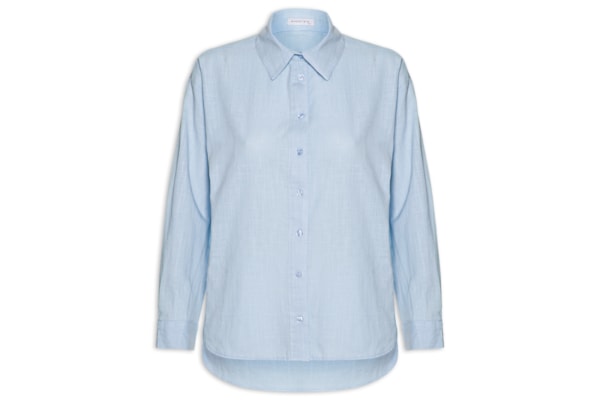 Camisa Feminina Em Algodão - Azul
