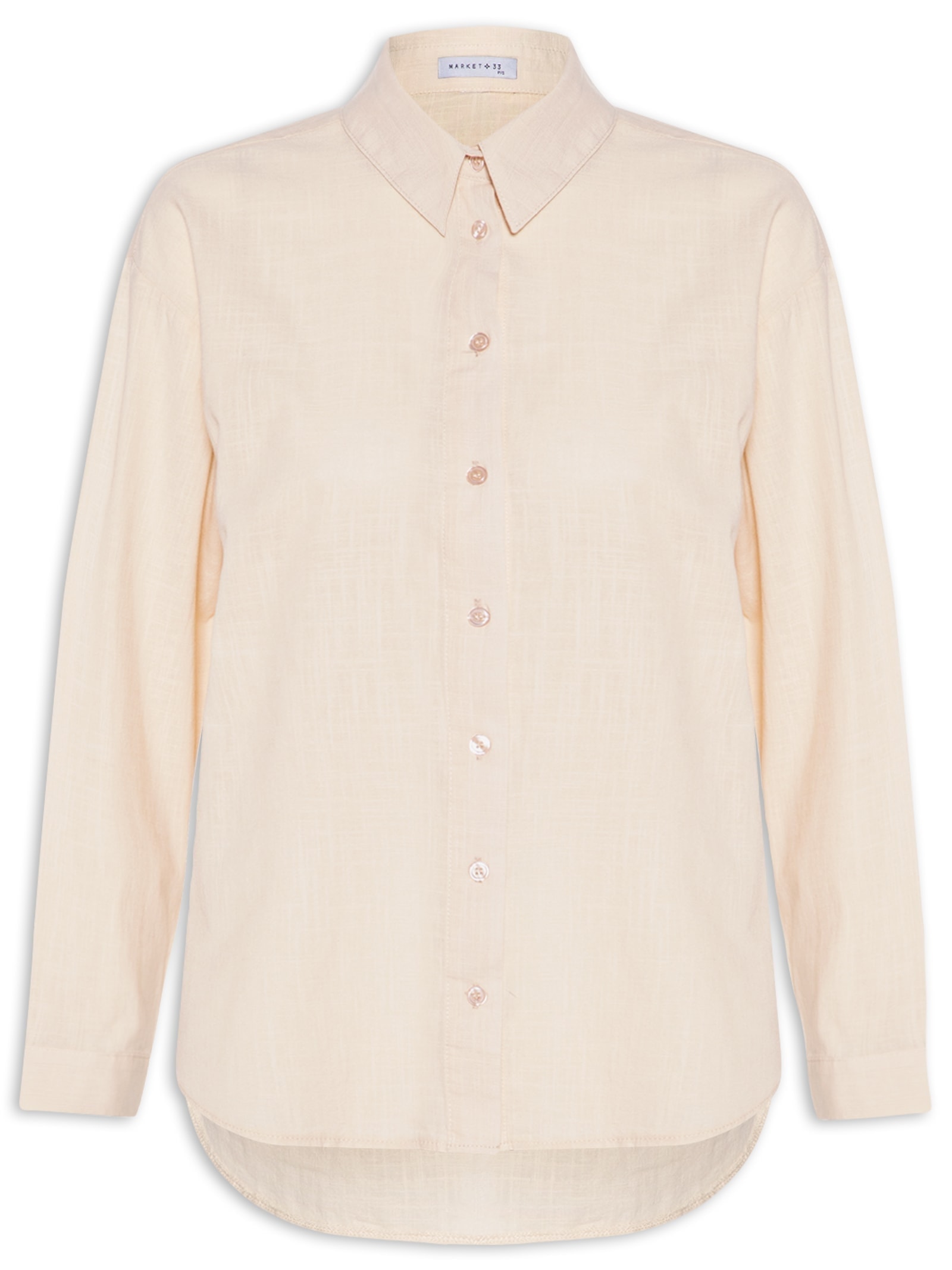 Camisa Feminina Em Algodão Bege Market 33