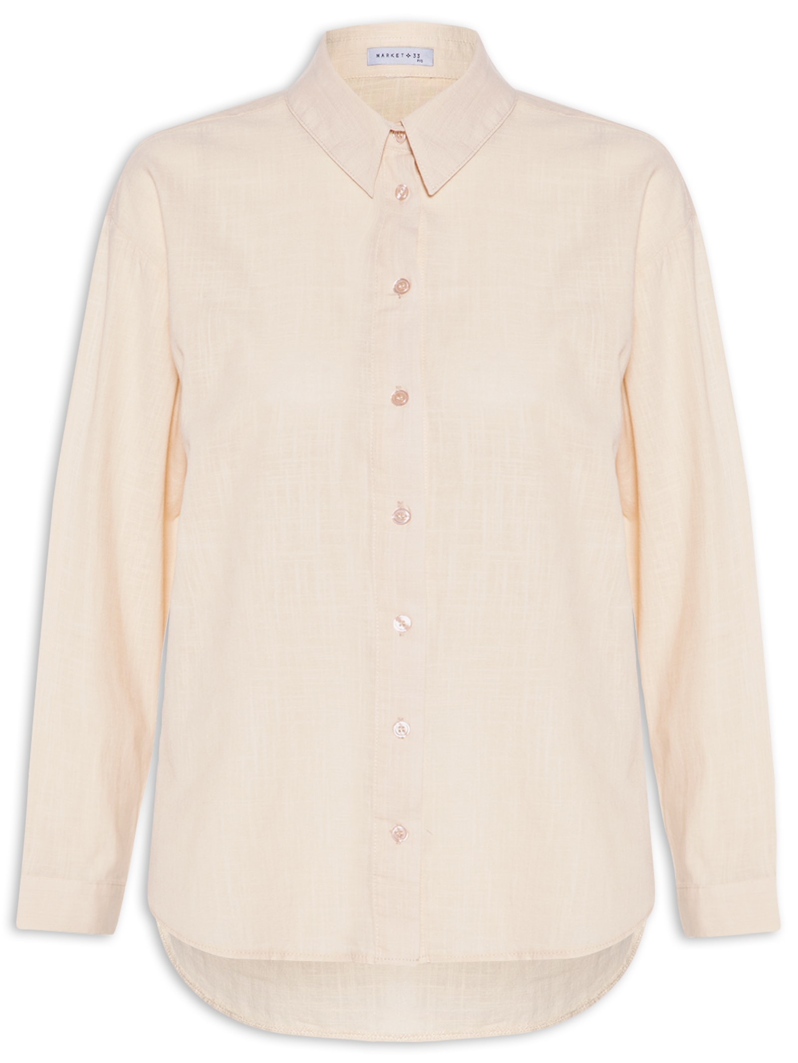 Camisa Feminina Em Algodão Bege Market 33