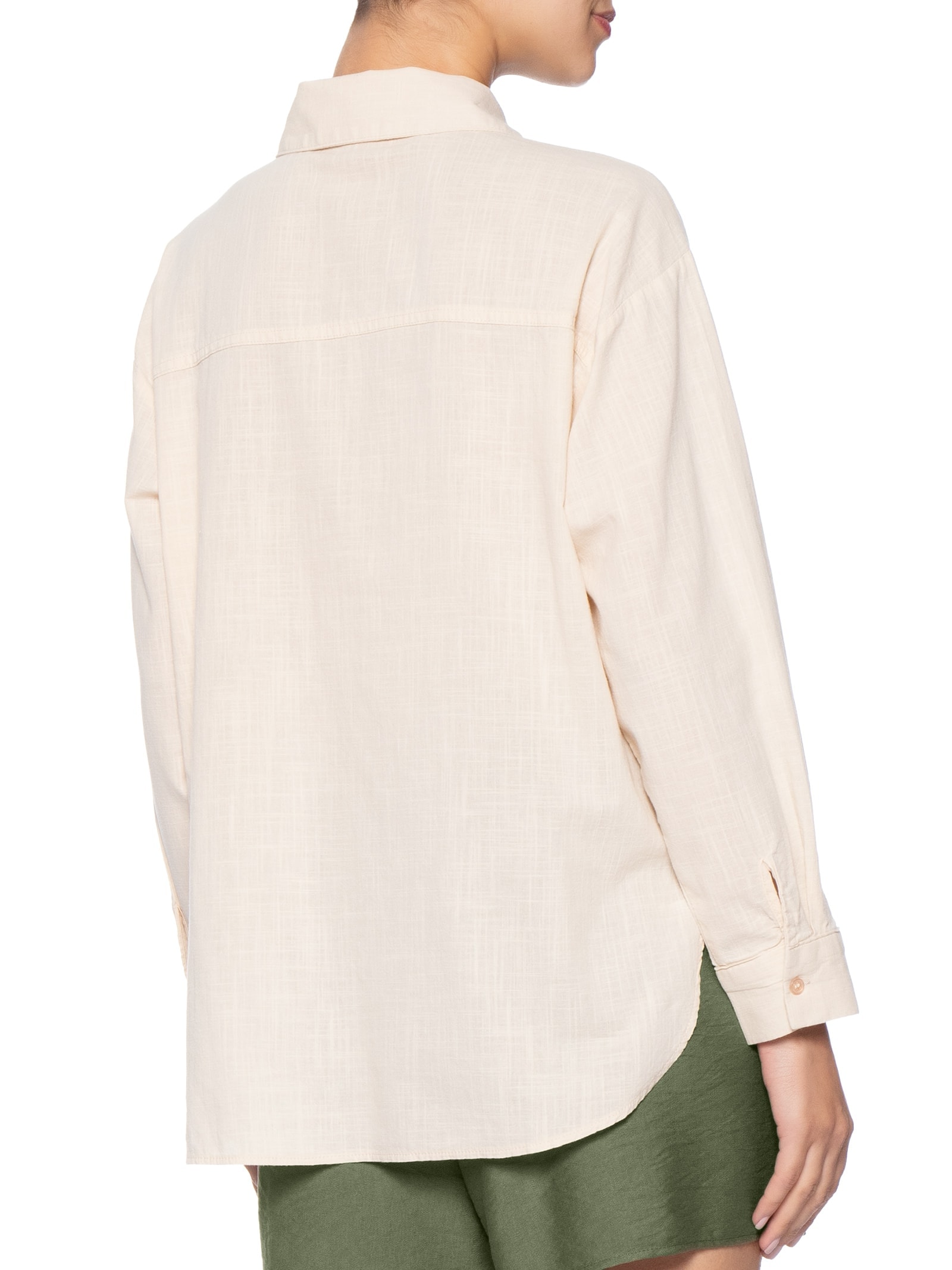 Camisa Feminina Em Algodão Bege Market 33