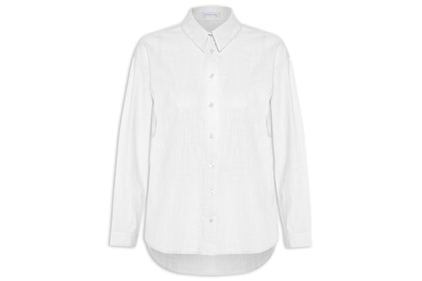 Camisa Feminina Em Algodão - Branco