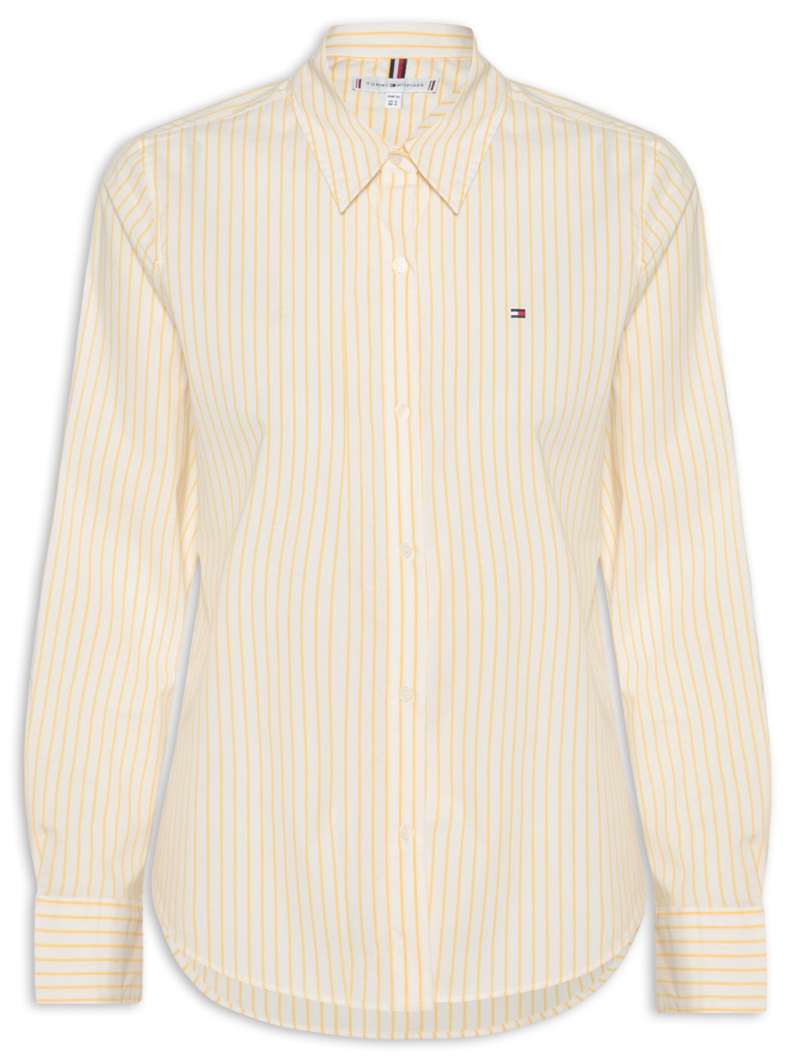 Camisa Feminina Ess Poplin Regular Amarelo Tommy Hilfiger