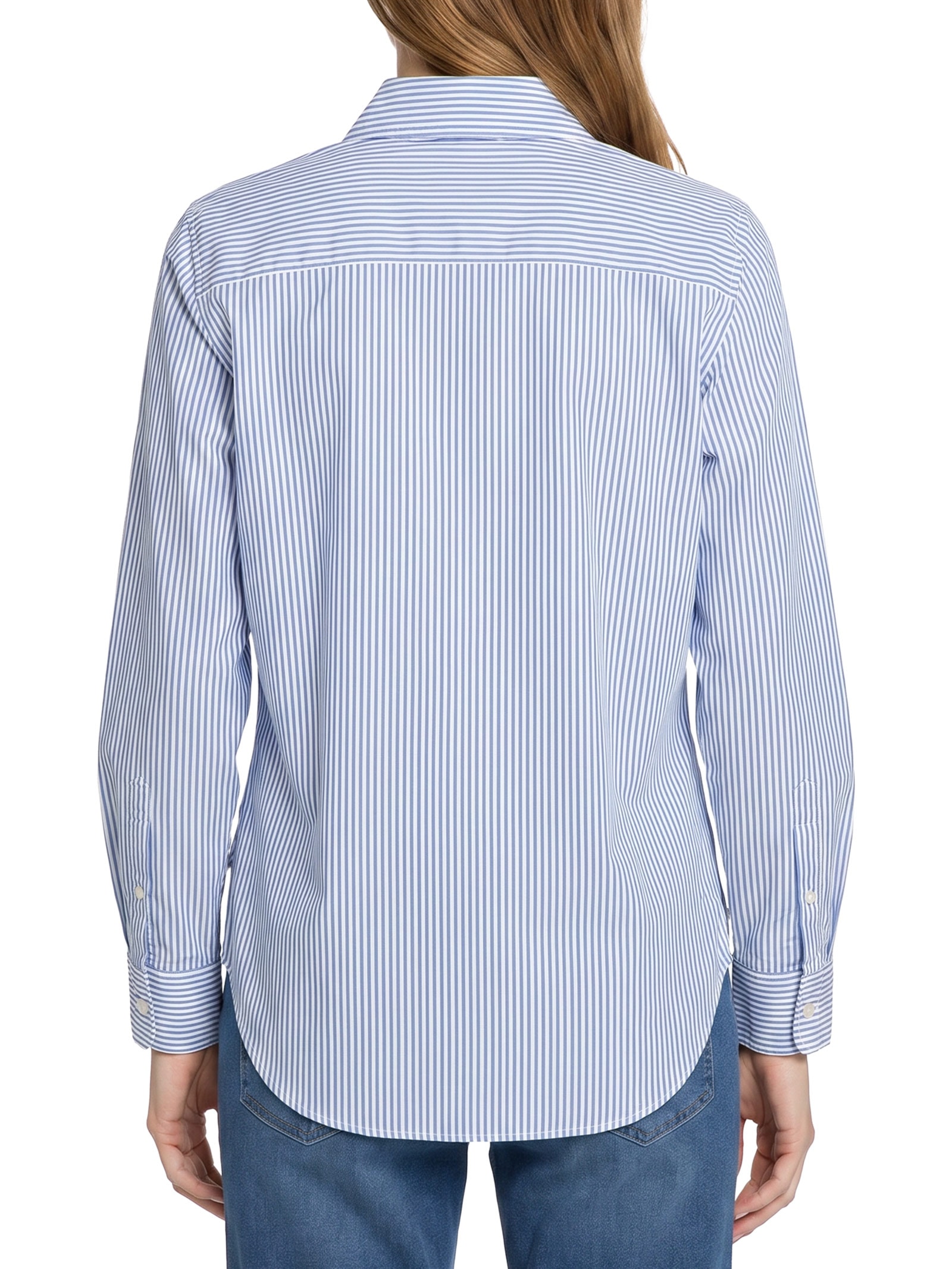 Camisa Feminina Ess Poplin Regular Azul Tommy Hilfiger