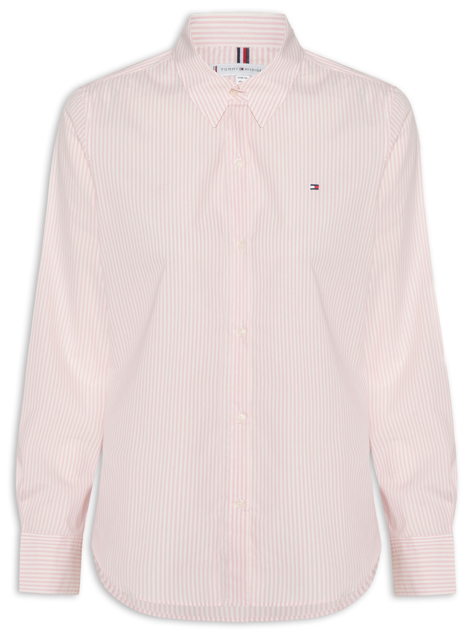 Camisa Feminina Ess Poplin Regular Rosa Tommy Hilfiger