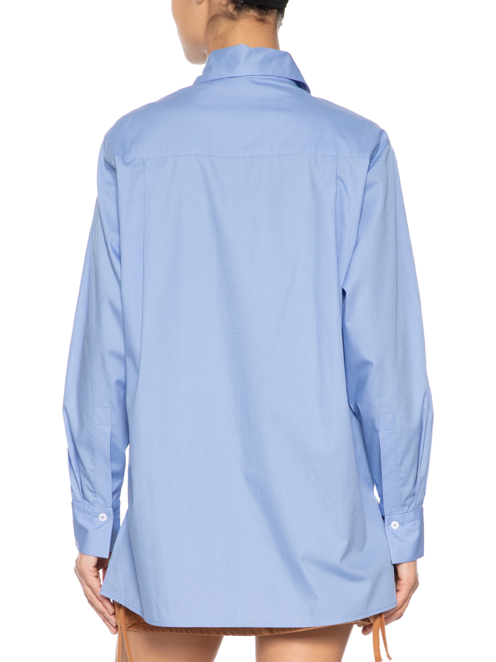 Camisa Feminina Essential Bolso Frente Azul  Animale
