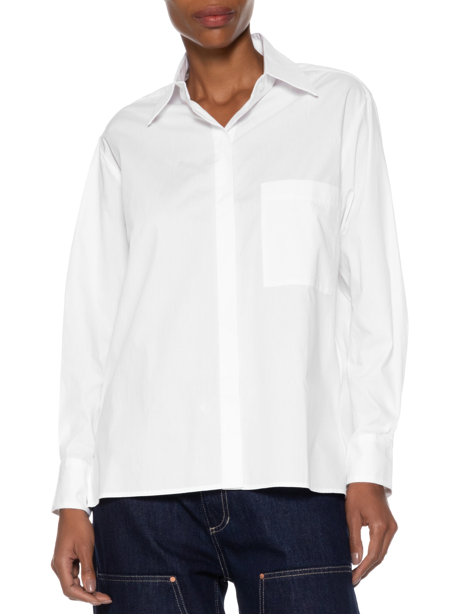 Camisa Feminina Essential Bolso Frente Branco Animale