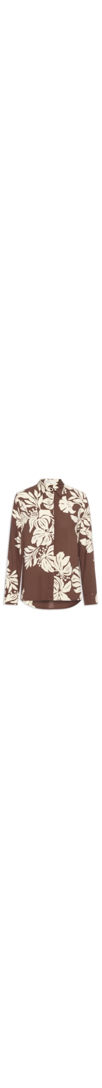 Camisa Feminina Estampa Bela Flor - Marrom