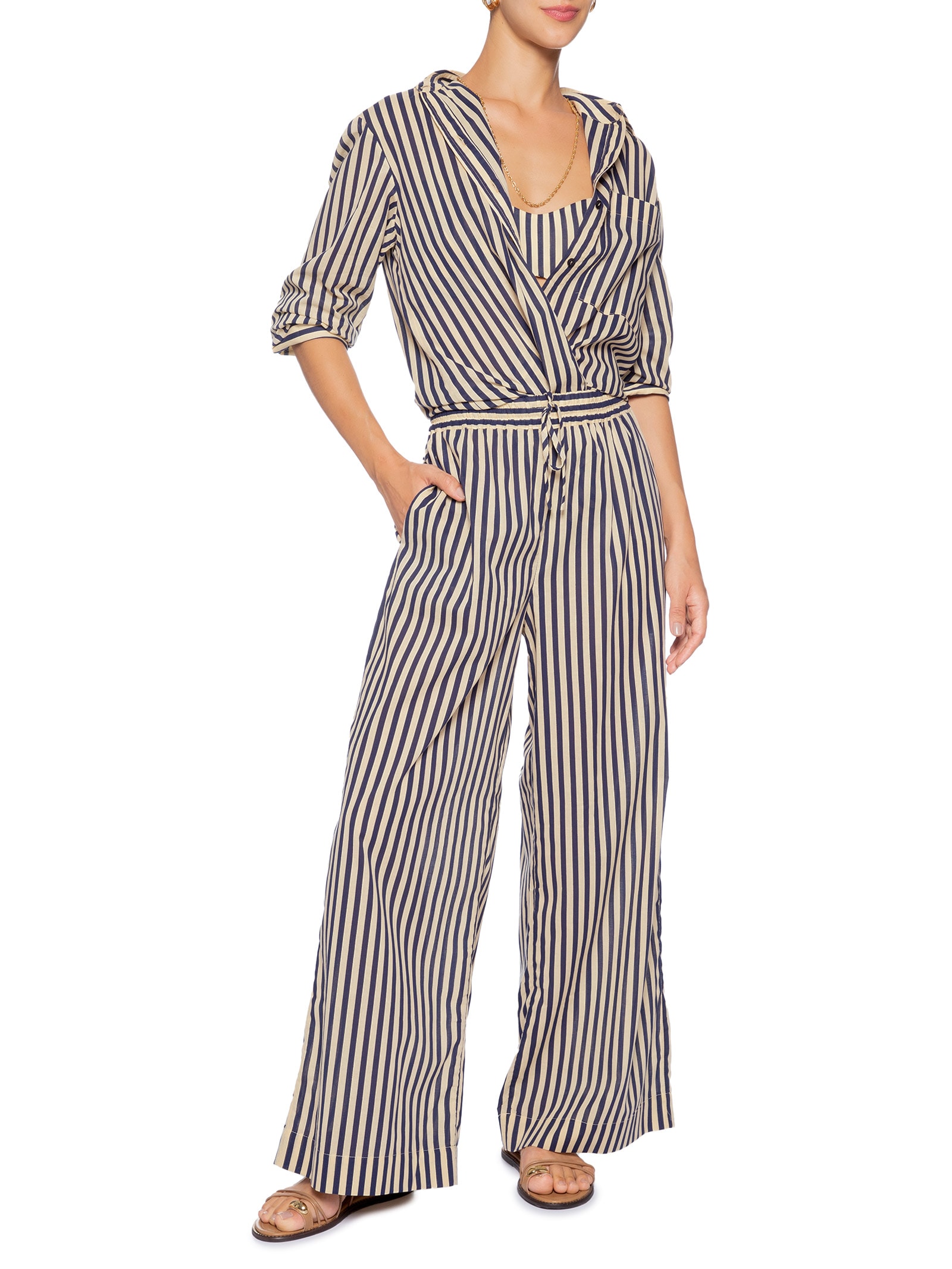 Camisa Feminina Estampa Listra – Preto Dress To