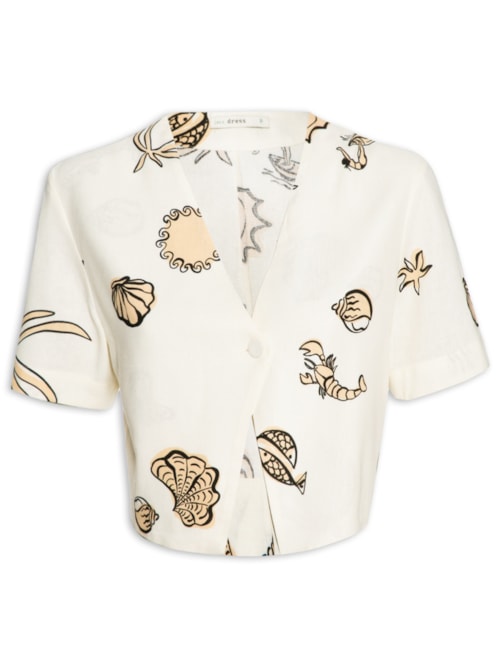 Camisa Feminina Estampa Maré Mansa – Bege
