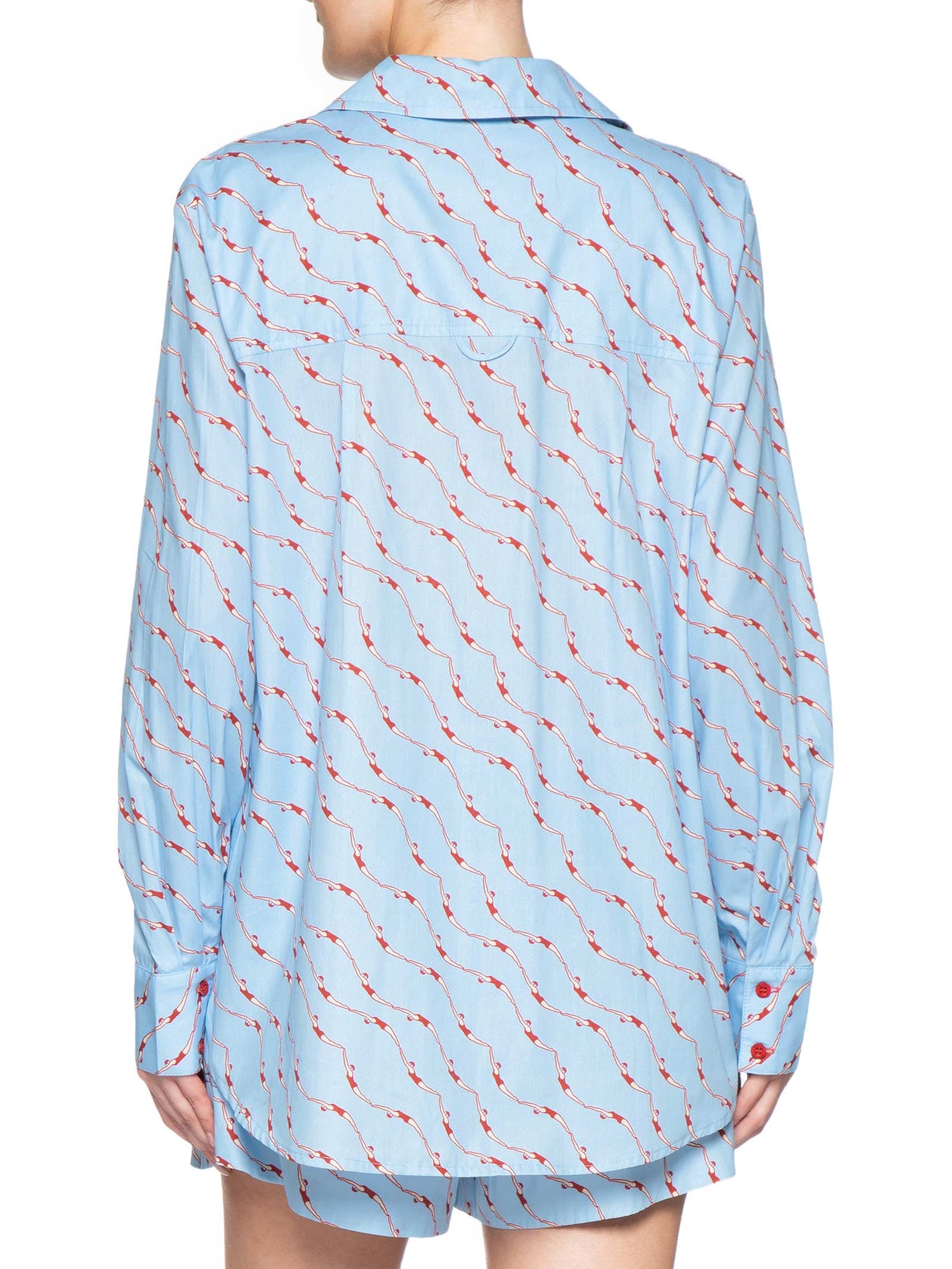 Camisa Feminina Estampa Nadadoras Azul Dress To