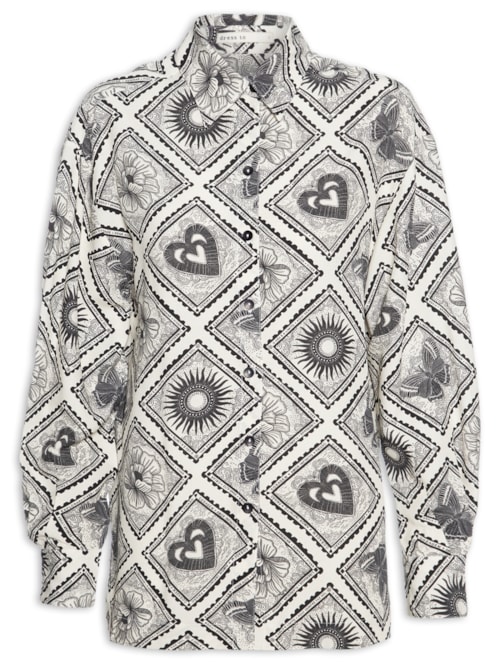 Camisa Feminina Estampa Selos – Bege