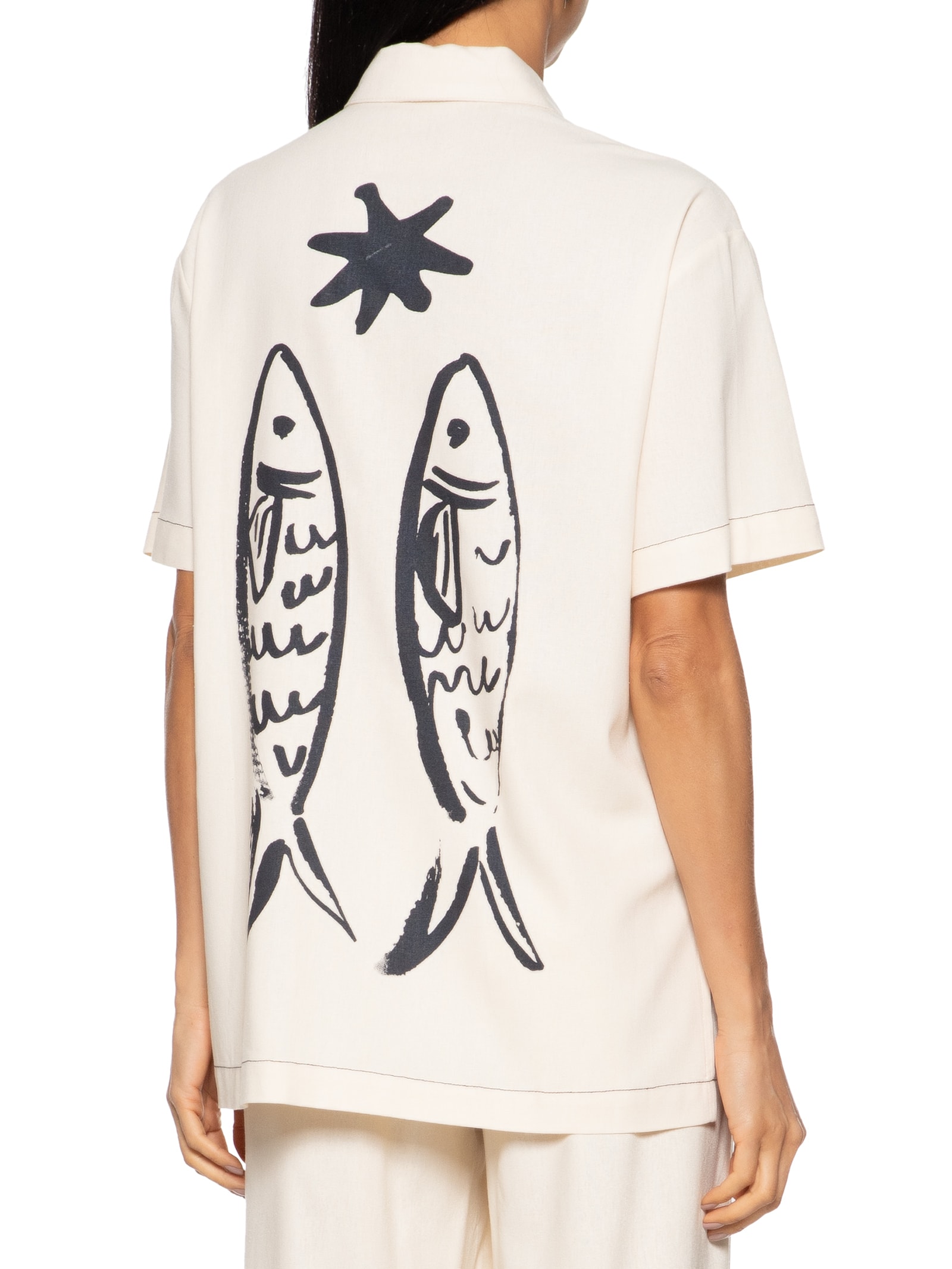 Hering Camisa Feminina Estampada Bege