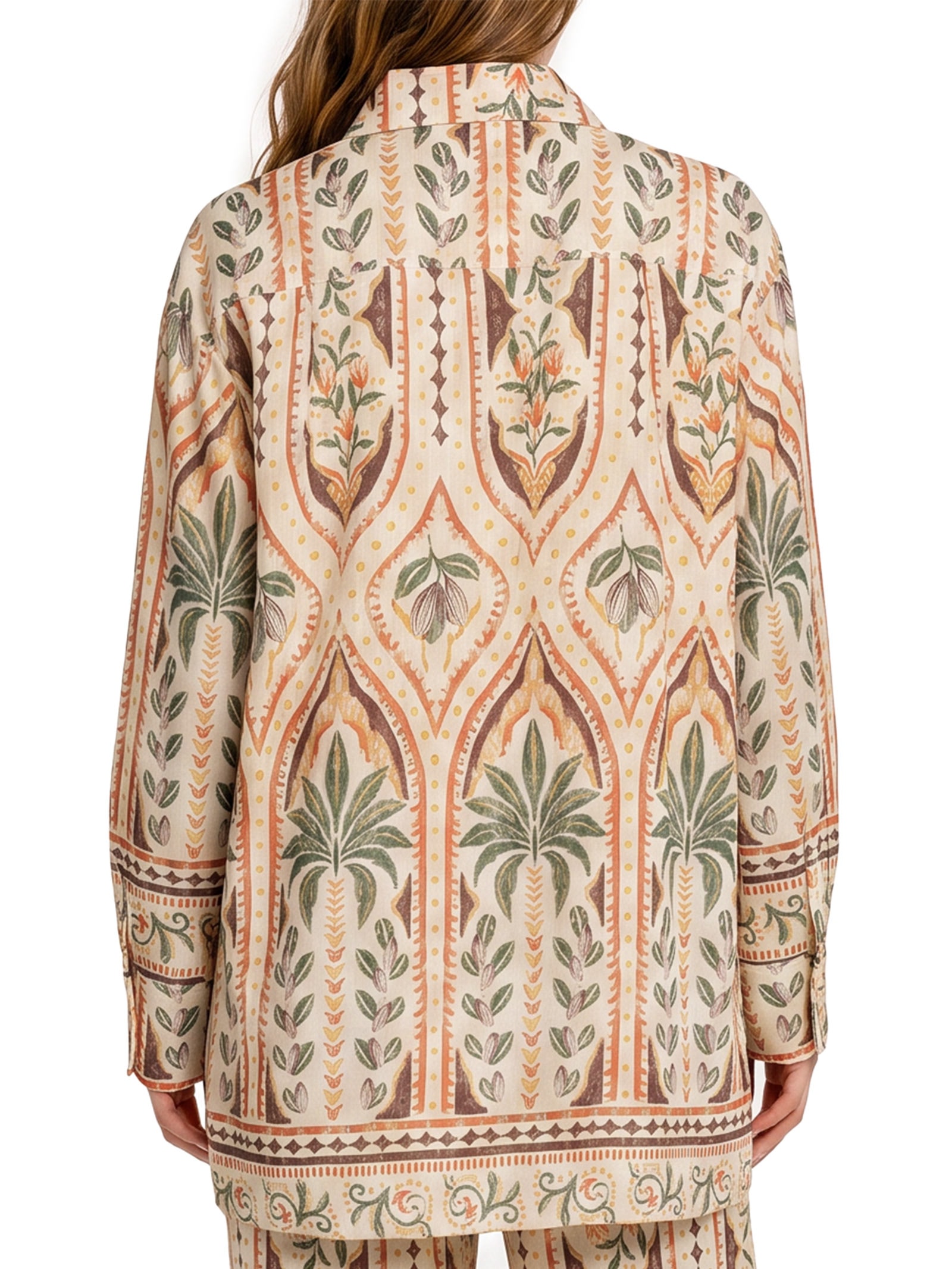 Camisa Feminina Estampada Bege Cacay