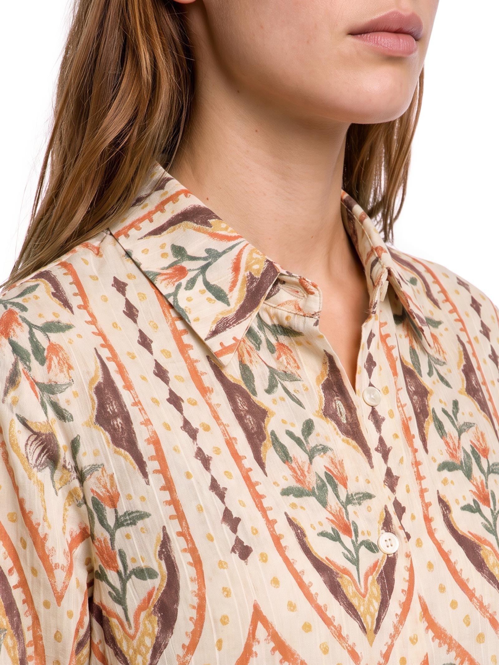 Camisa Feminina Estampada Bege Cacay