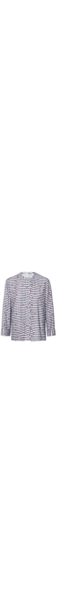Camisa Feminina Estampada Cerejinhas - Azul