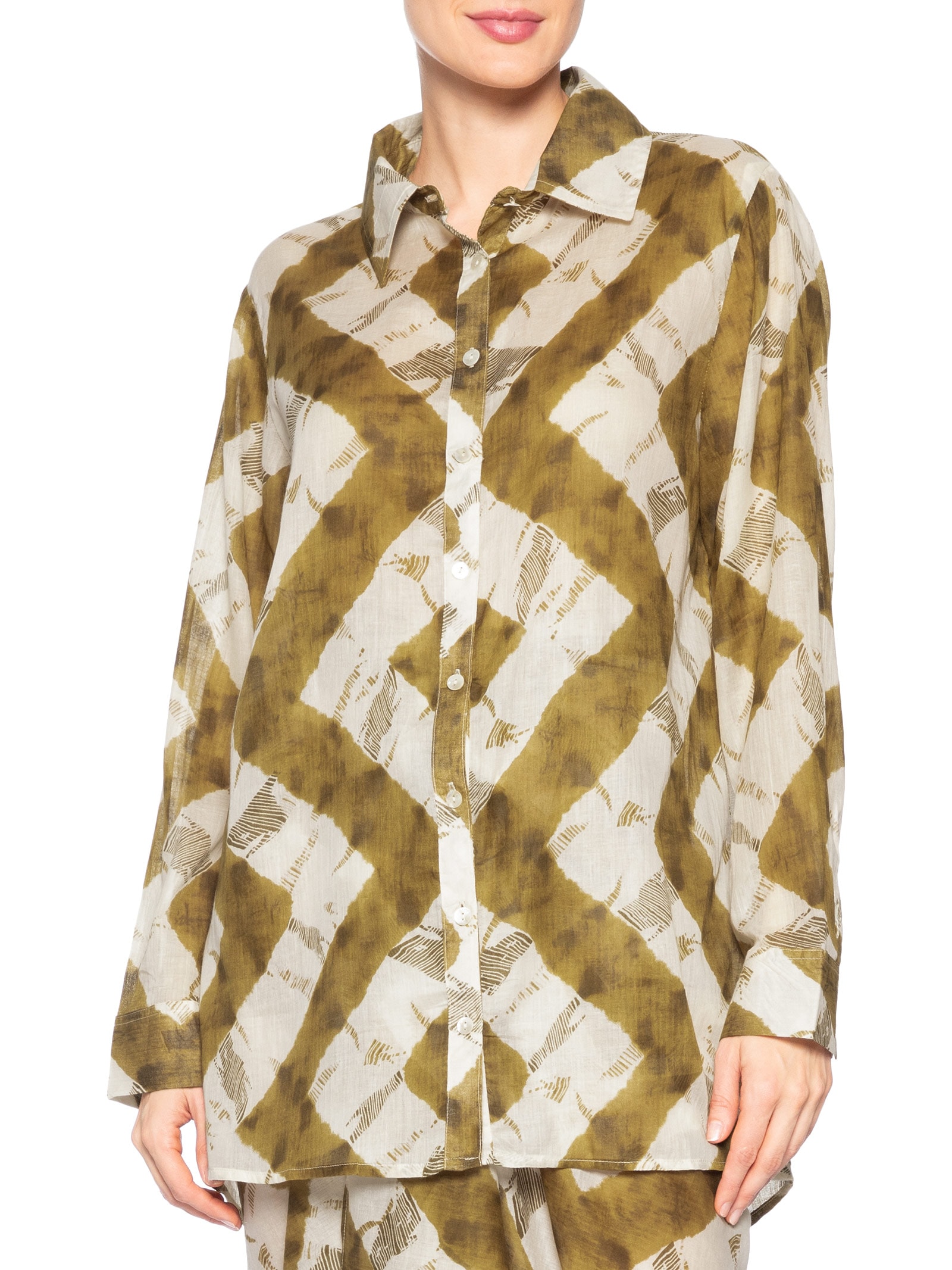 Camisa Feminina Estampada Com Saquinho Verde Cia Marítima