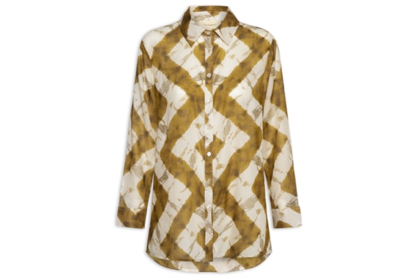Camisa Feminina Estampada Com Saquinho - Verde