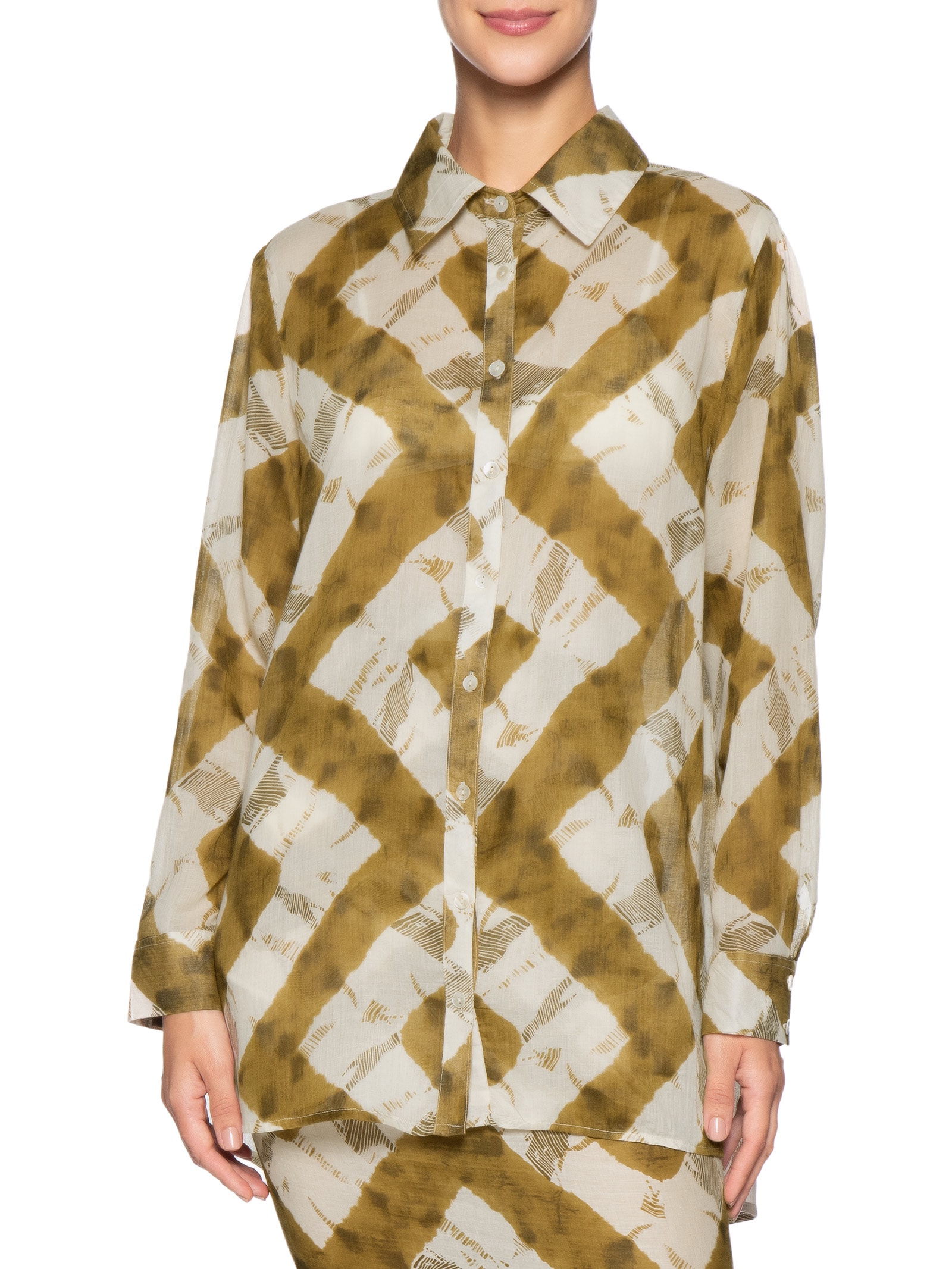 Camisa Feminina Estampada Com Saquinho Verde Cia Marítima