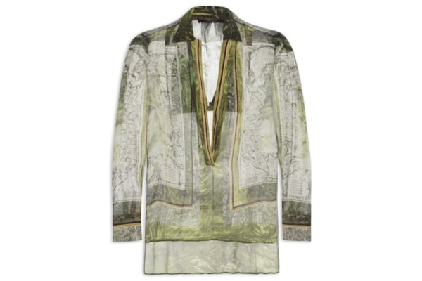 Camisa Feminina Estampada Lenço Mapa - Verde