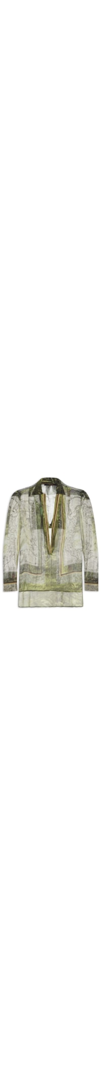 Camisa Feminina Estampada Lenço Mapa - Verde