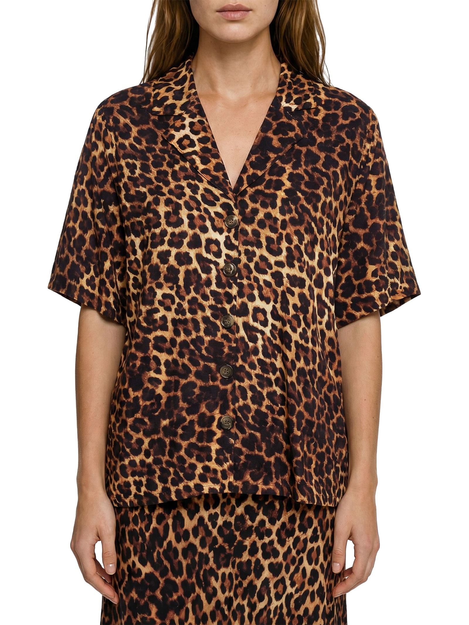 Camisa Feminina Estampada Marrom Colcci