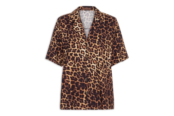 Camisa Feminina Estampada - Marrom