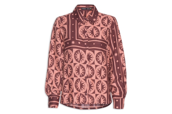 Camisa Feminina Estampada - Marrom