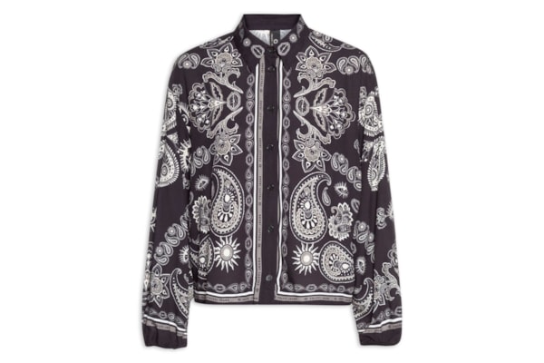 Camisa Feminina Estampada - Preto