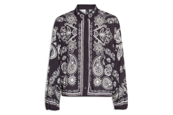 Camisa Feminina Estampada - Preto