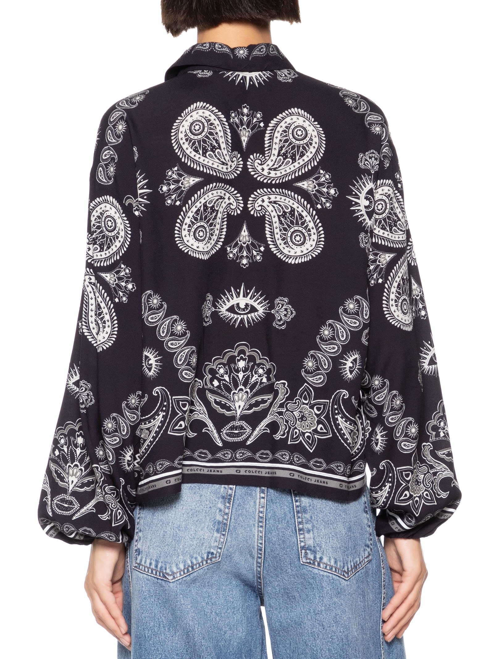 Camisa Feminina Estampada Preto Colcci Jeans