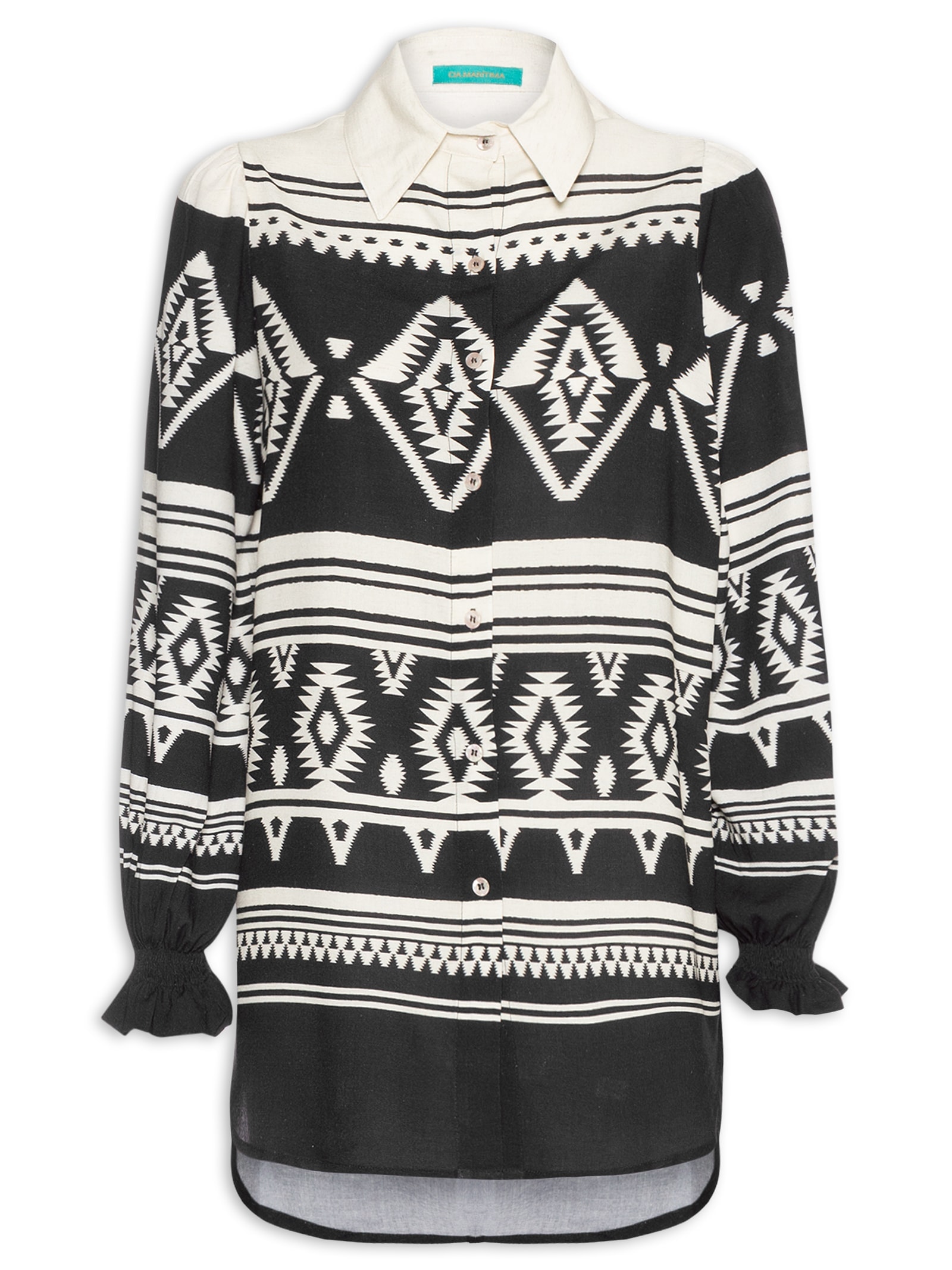 Camisa Feminina Estampada Preto Cia Marítima