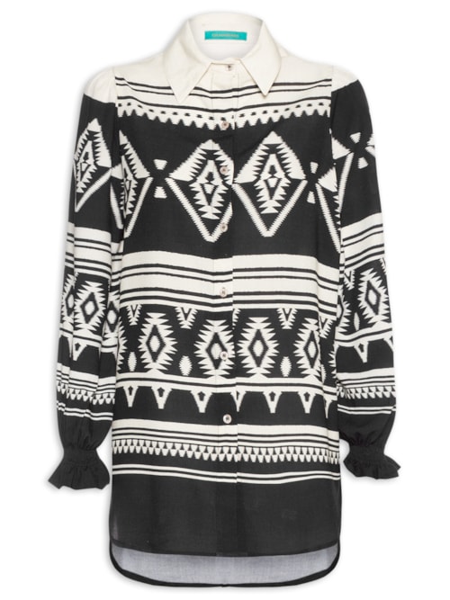 Camisa Feminina Estampada – Preto