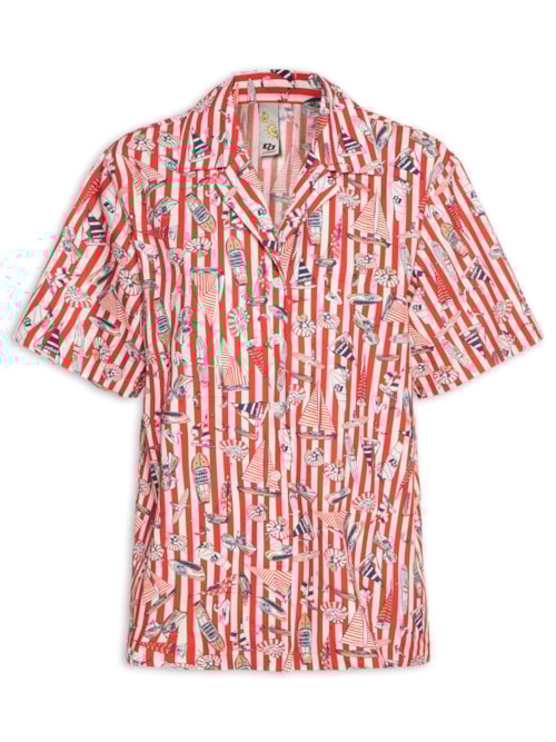 Camisa Feminina Estampada – Vermelho