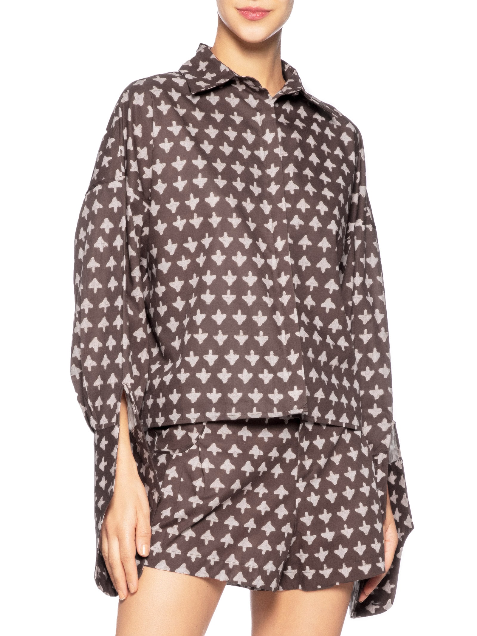 Camisa Feminina Figura E Setas Mink E Manha Marrom  Animale Jeans