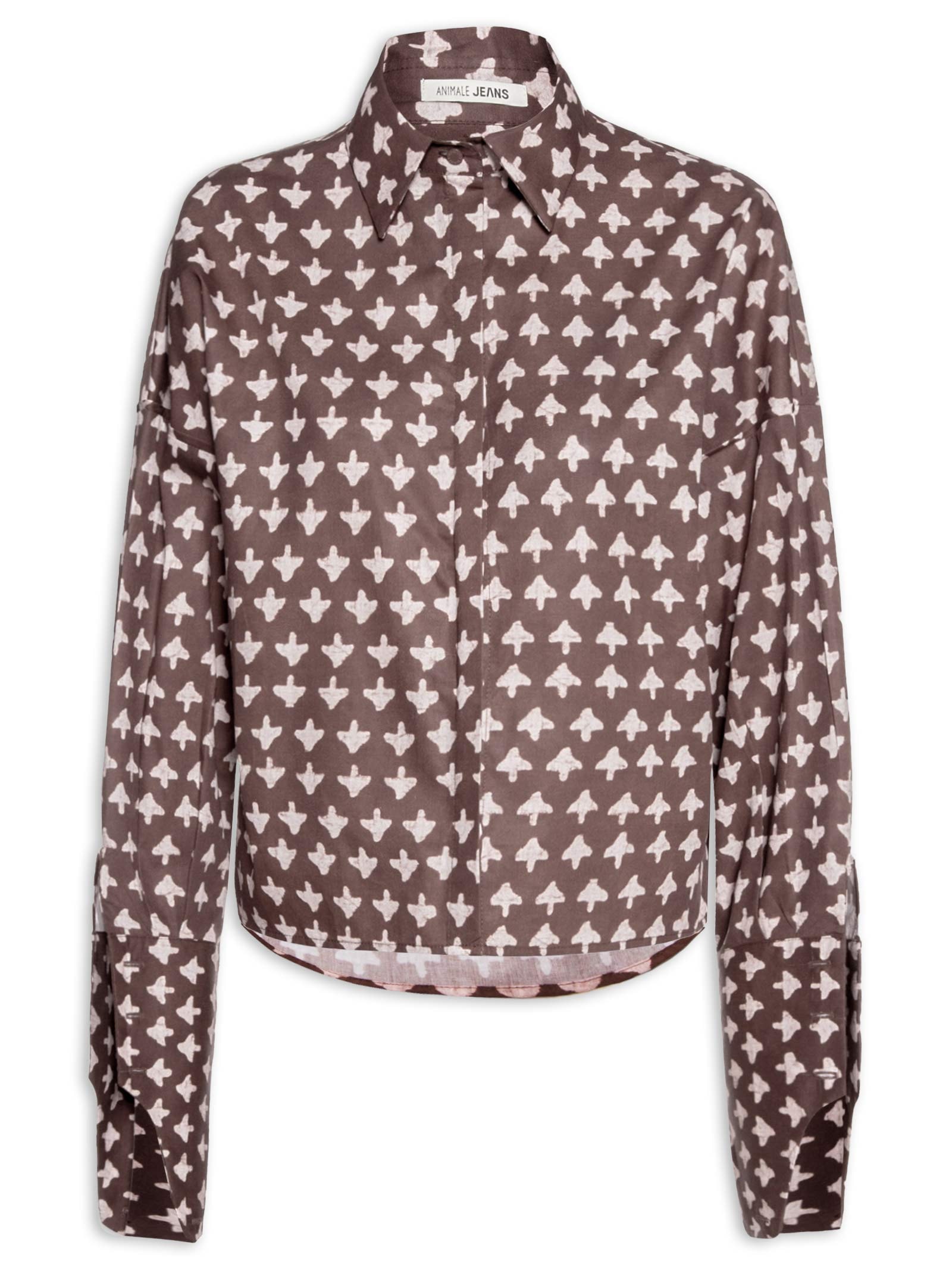 Camisa Feminina Figura E Setas Mink E Manha Marrom  Animale Jeans