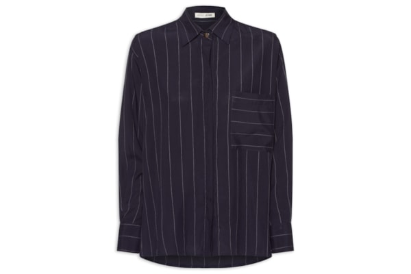 Camisa Feminina Fio Tinto Navy - Azul