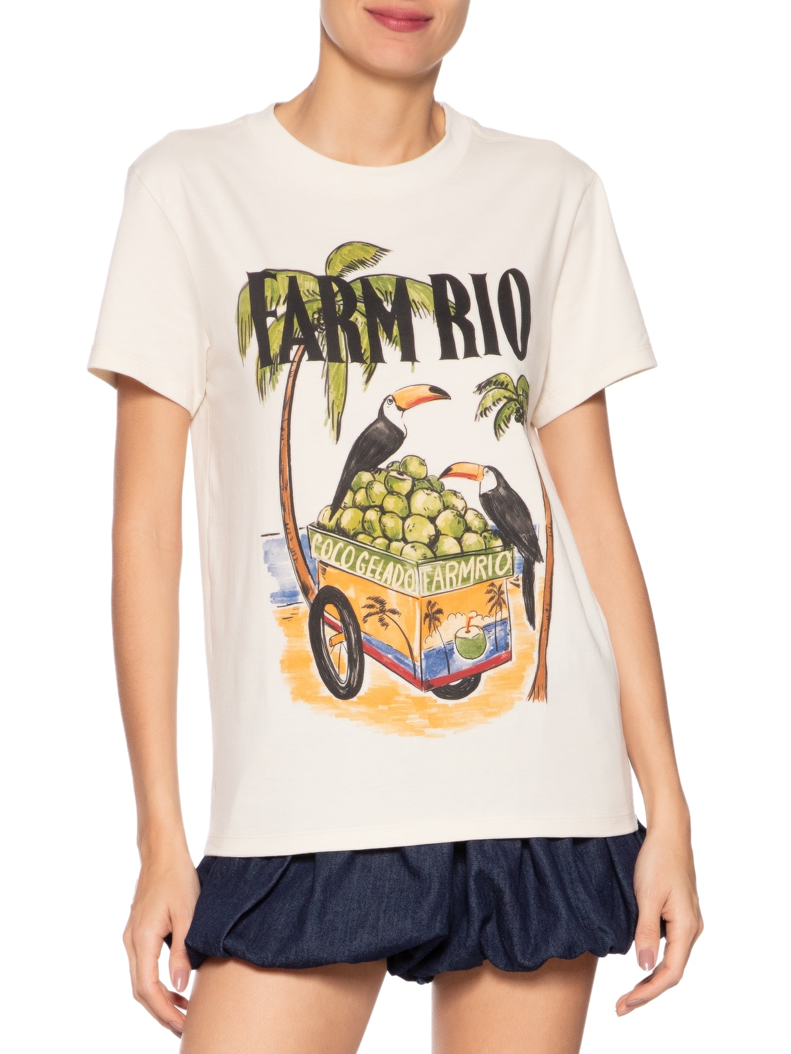Camisa Feminina Fit Coco Gelado Branco Farm