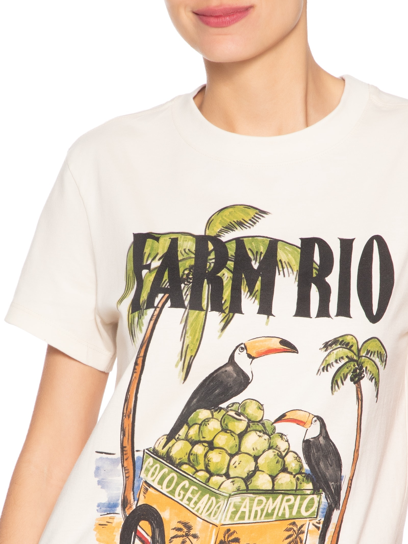 Camisa Feminina Fit Coco Gelado Branco Farm