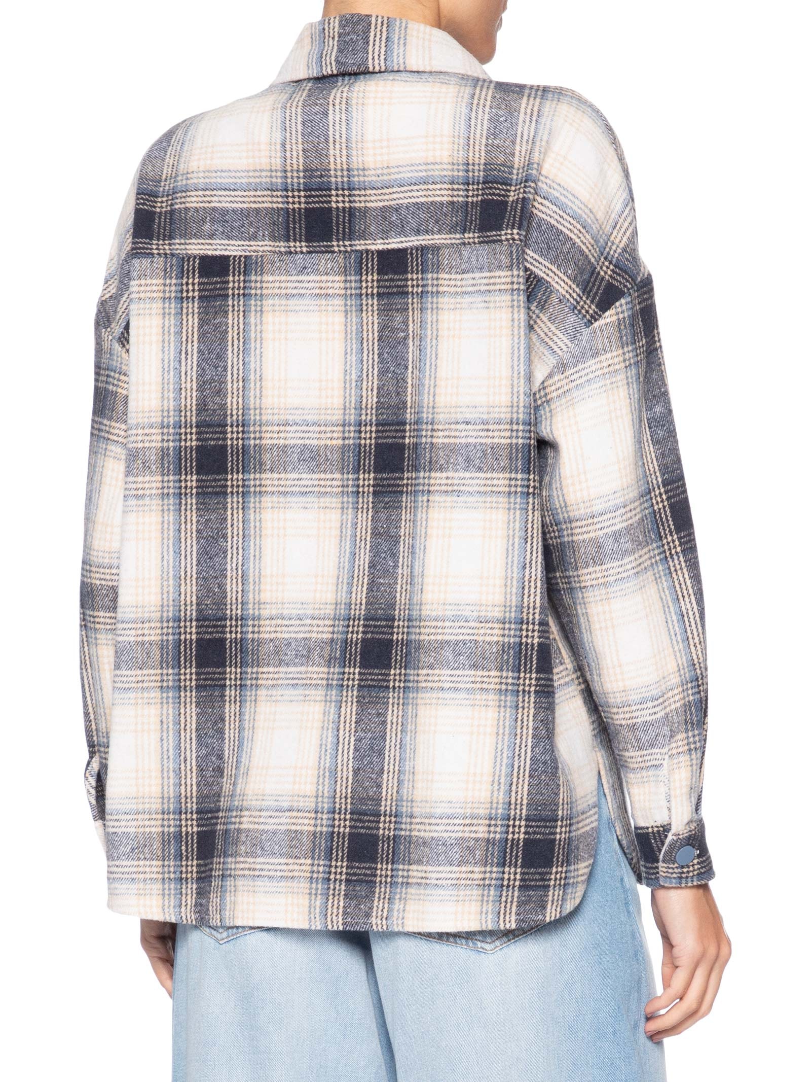 Camisa Feminina Flanela Xadrez Azul Basiq