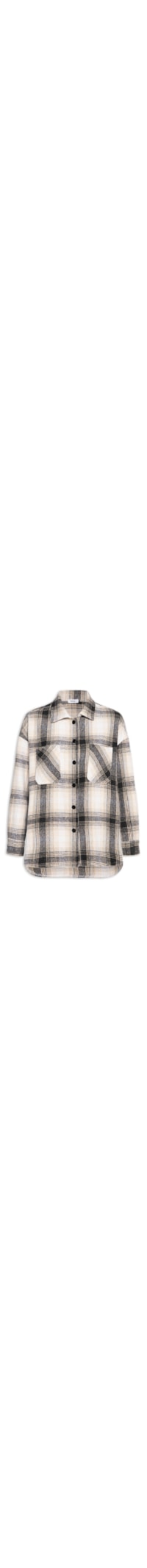 Camisa Feminina Flanela Xadrez - Cinza