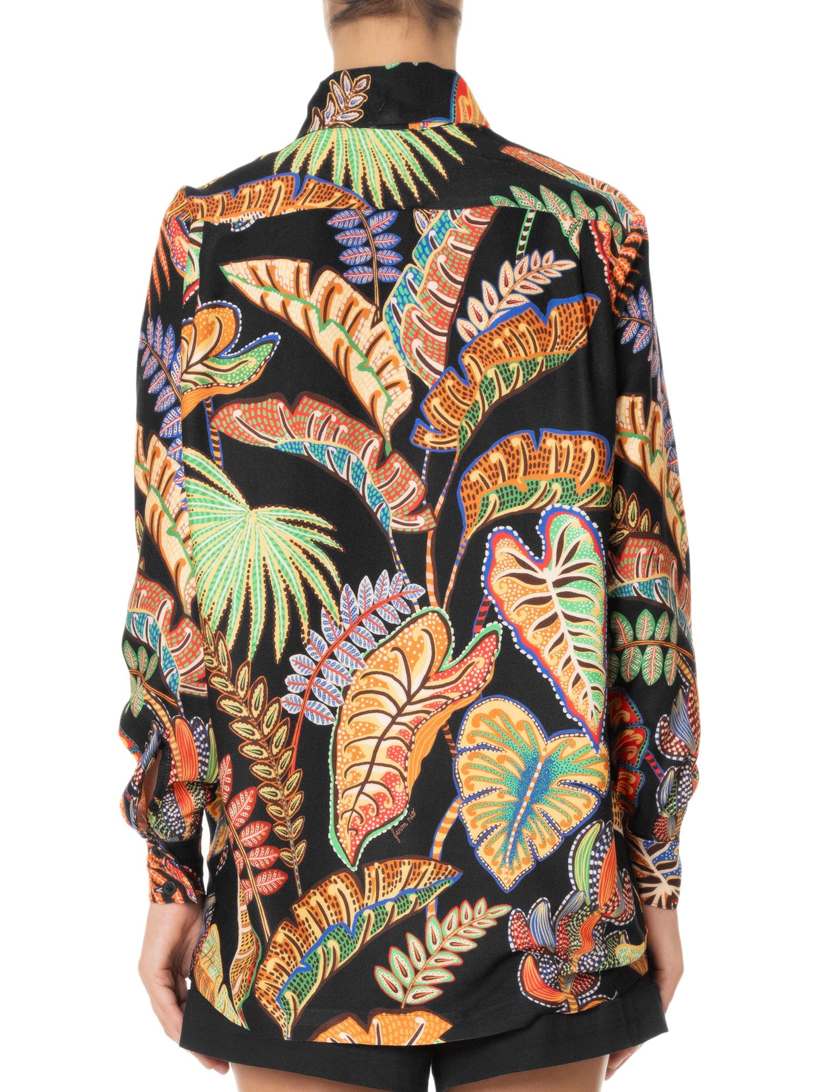 Camisa Feminina Folhagem Cool Preto  Farm