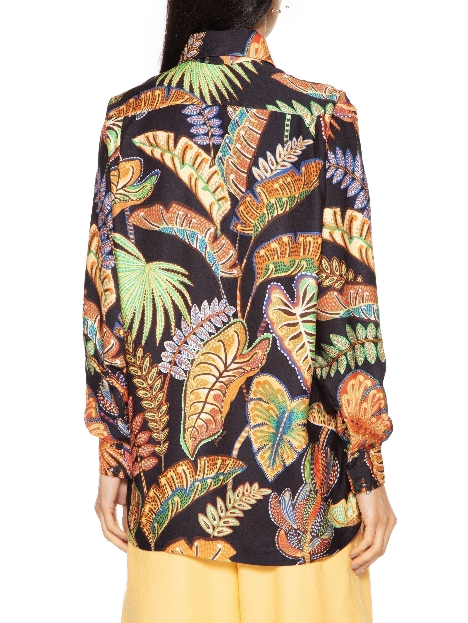 Camisa Feminina Folhagem Cool Preto  Farm