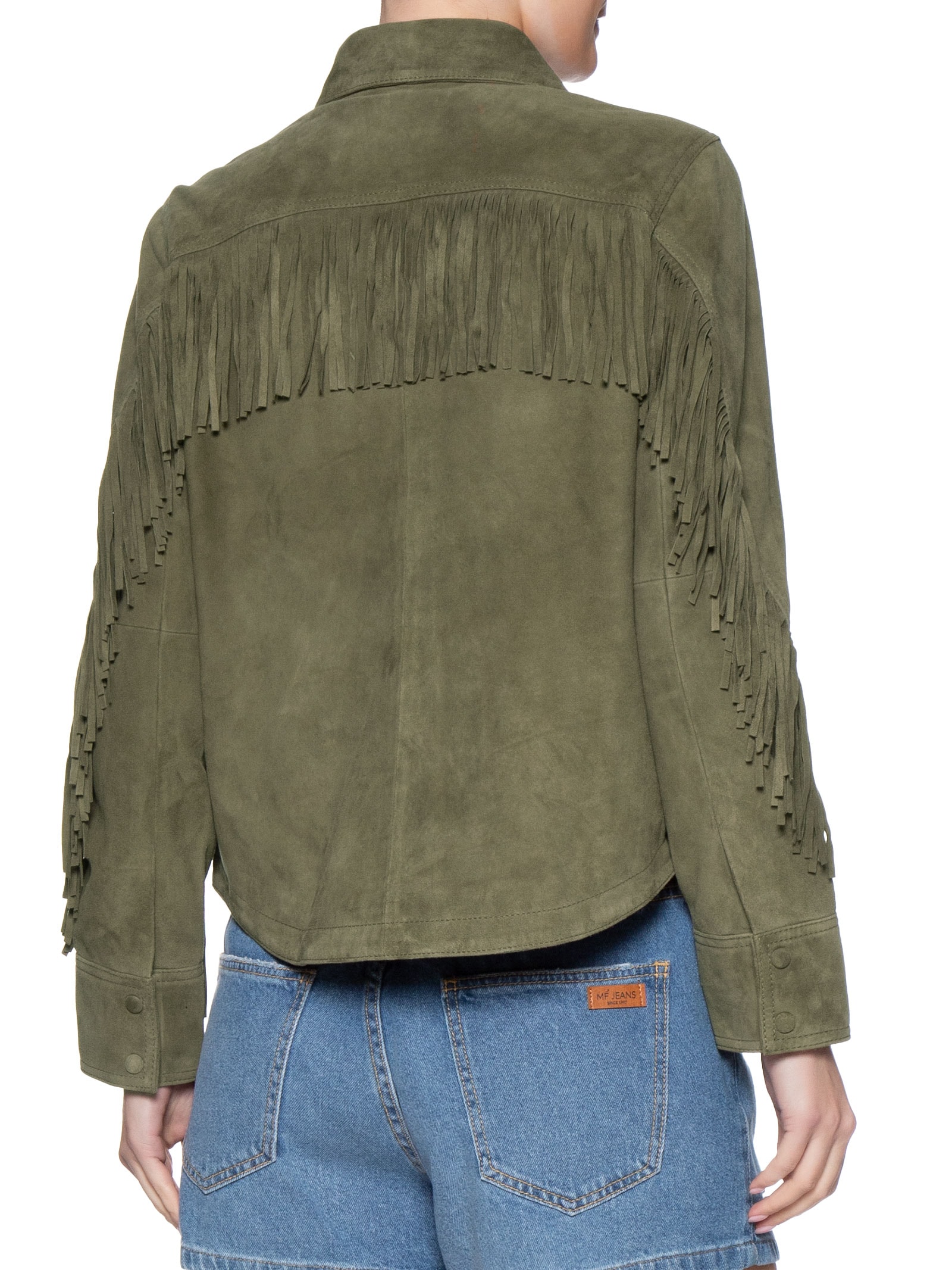 Camisa Feminina Franjas Chamois Verde Maria Filó