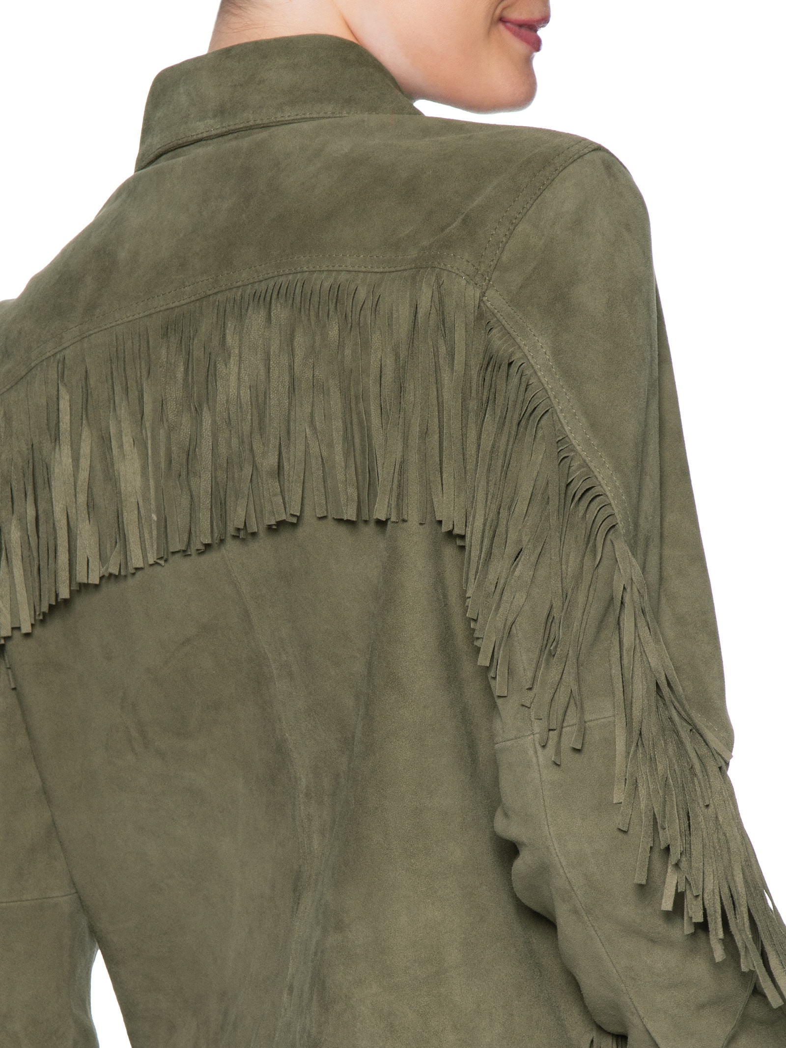 Camisa Feminina Franjas Chamois Verde Maria Filó