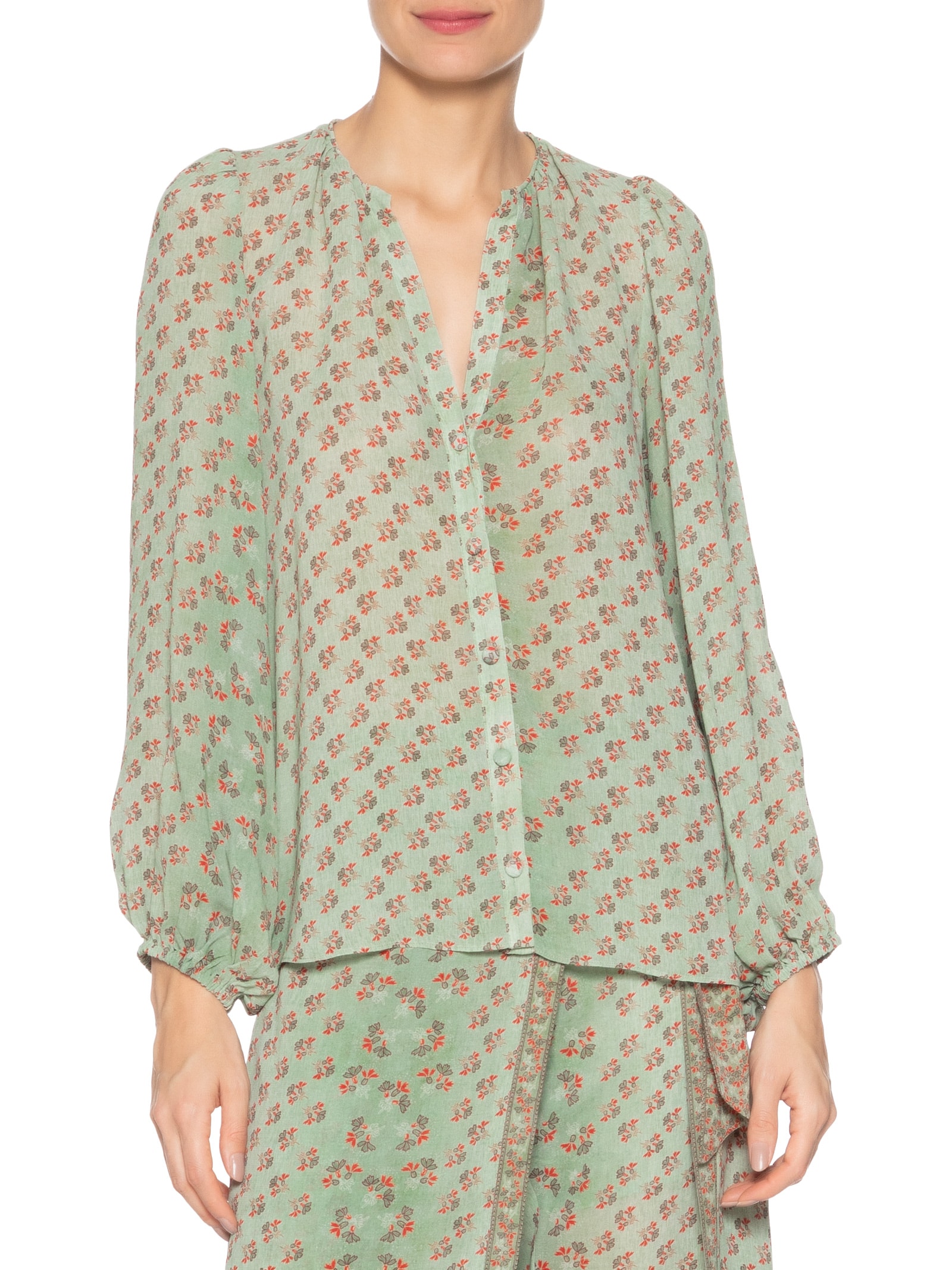 Camisa Feminina GGT Estampa Krabi Verde Maria Filó